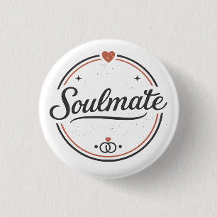 Soulmate Retro-Liebe Minimal (Hell) Paarmatching Button