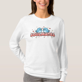 Soulmates: Kawaii Bluebirds Pastel Love T-Shirt