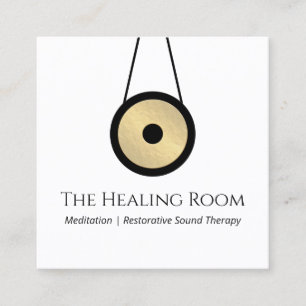Sound Bath Therapy Gong Quadratische Visitenkarte