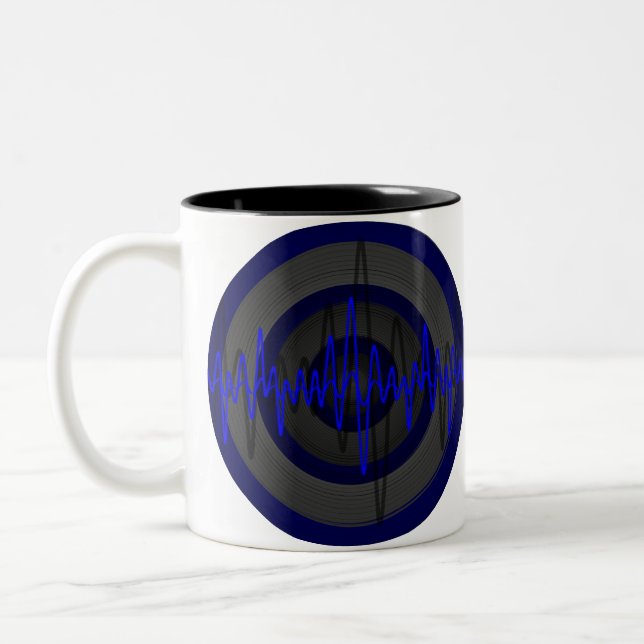Sound Blue Dark Round Tasse (Links)