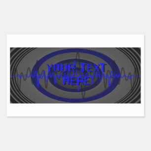Sound Blue Dark 'Your Text' Aufkleber Rechteck