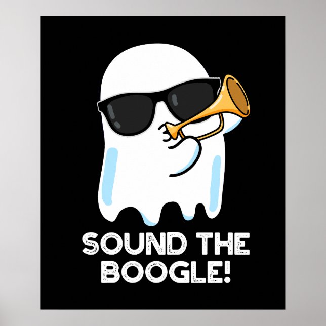 Sound der Boogle Funny Ghost Bugle Pun Dark BG Poster (Vorne)