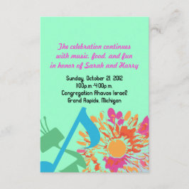 SOUND DER TORAH BLUME Bat Mitzvah Party Card Einladung