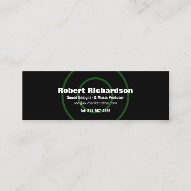 Sound Designer Mini Business Card Mini Visitenkarte (Vorderseite)