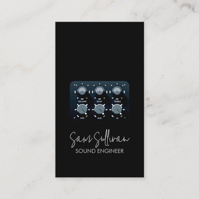 Sound Engineer Audio Engineering Visitenkarte (Vorderseite)