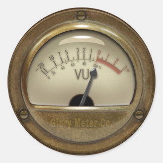 Sound Engineer & DJ Steampunk VU Meter Design Runder Aufkleber