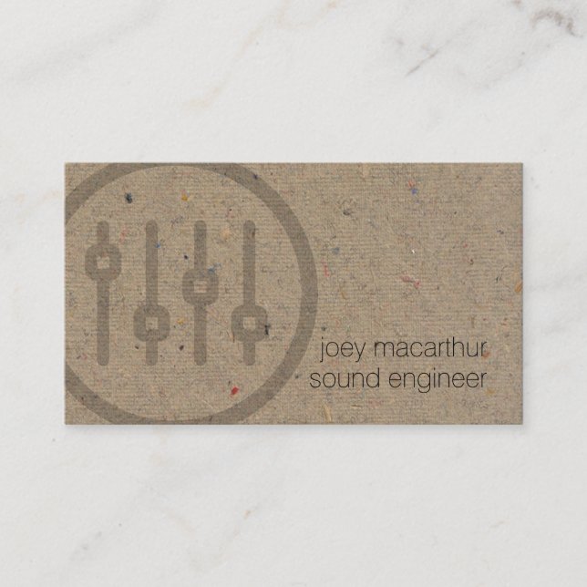 Sound Engineer Fett Volume Sliders Icon Music Visitenkarte (Vorderseite)