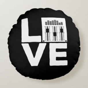 Sound Engineer Liebe Mixer Soundboard Audio Music Rundes Kissen