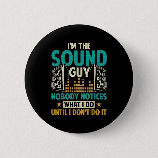 Sound Engineer Tech Husband Dad Funny Dj Disc Jock Button (Vorderseite)