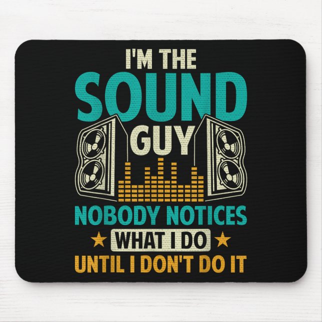 Sound Engineer Tech Husband Dad Funny Dj Disc Jock Mousepad (Vorne)