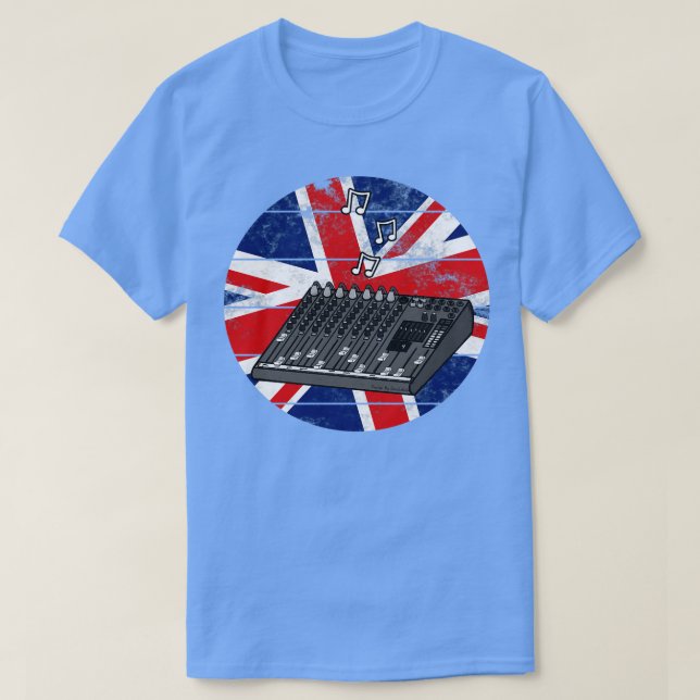 Sound Engineer UK Flag British Musician T-Shirt (Design vorne)