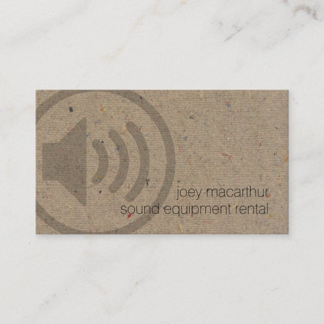 Sound Equipment Rental Bold Lautsprecher Icon Musi Visitenkarte (Vorderseite)