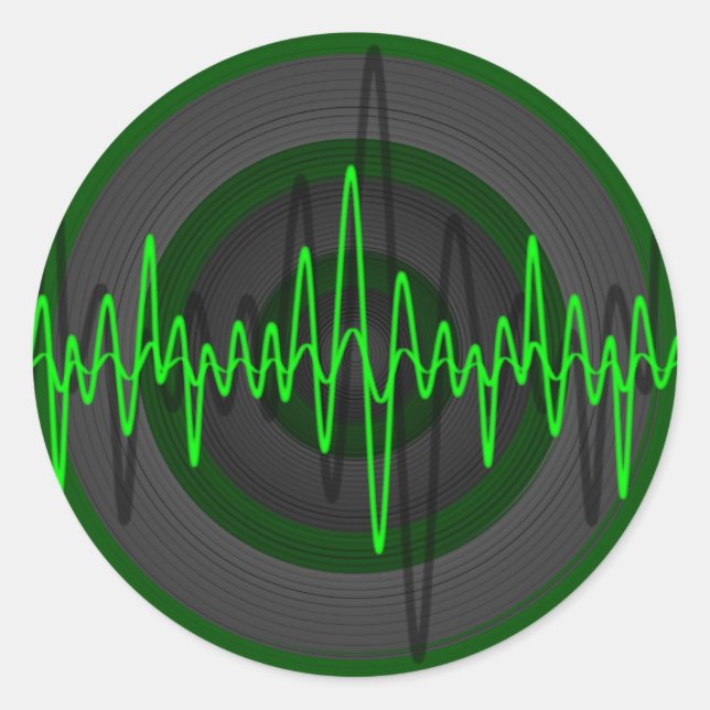 Sound Green Dunkel Aufkleber rund (Vorderseite)