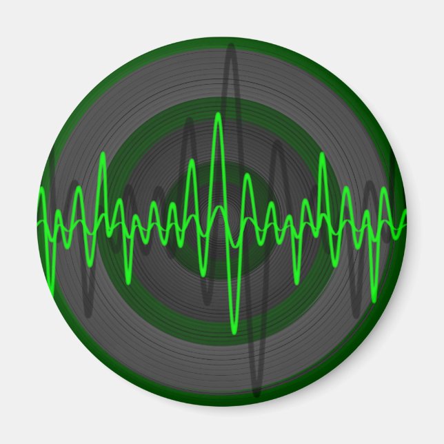 Sound Green Dunkel Kühlschrankmagnet rund (Vorne)