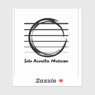 Sound Hole and Strings 4"x4" Aufkleber