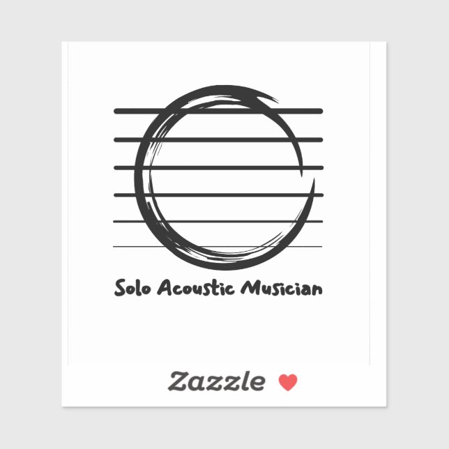 Sound Hole and Strings 4"x4" Aufkleber (Blatt)