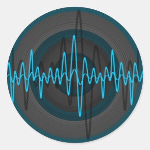 Sound Light Blue Dark Aufkleber rund