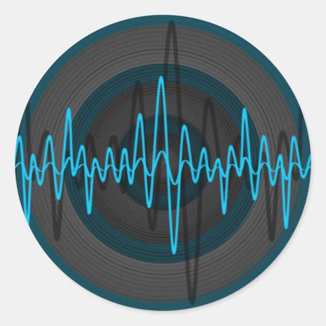 Sound Light Blue Dark Aufkleber rund (Vorderseite)