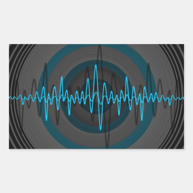 Sound Light Blue Dunkel Aufkleber Rechteck (Vorderseite)