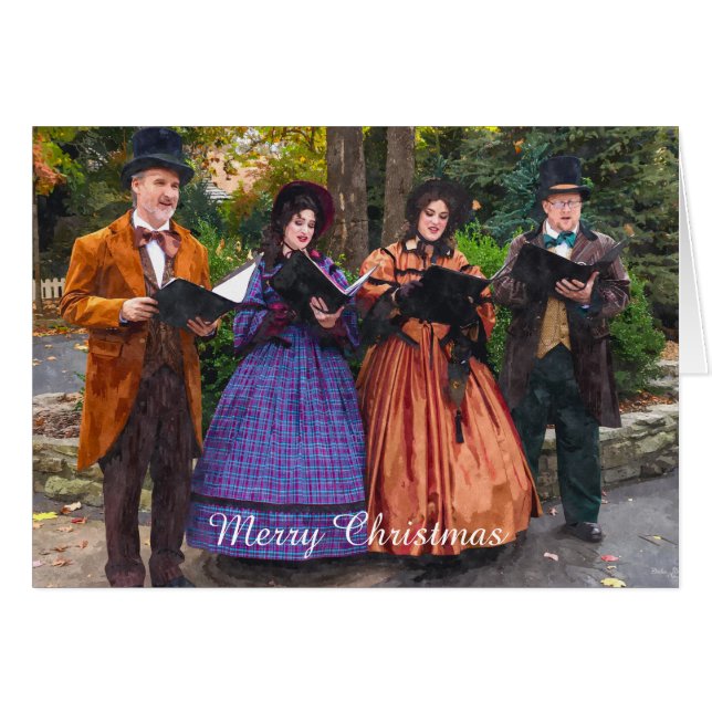 Sound of Carolers Weihnachtskarte (Vorderseite (Horizontal))