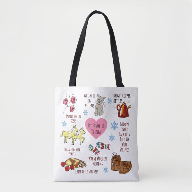 Sound of Music Meine Lieblings-Dinge Niedlich Hand Tasche (Vorderseite)