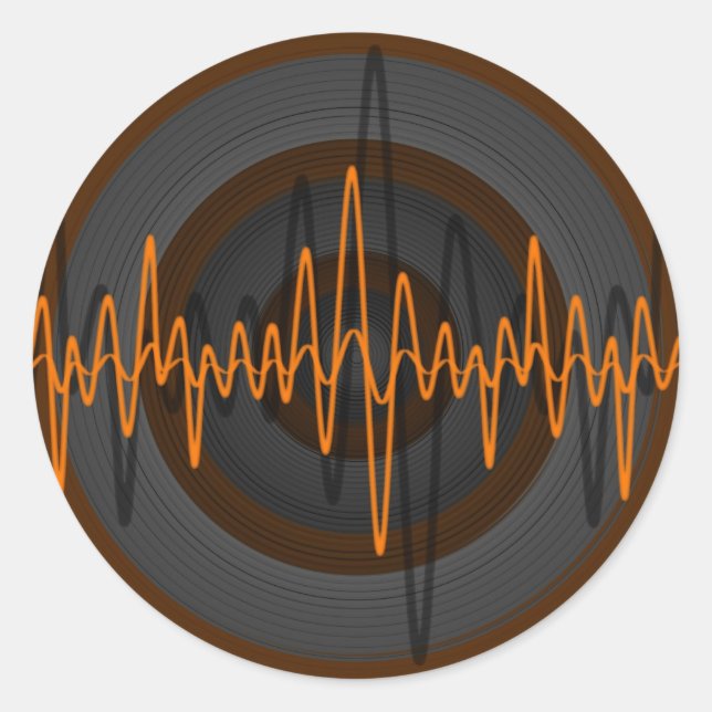 Sound Orange Dark Aufkleber rund (Vorderseite)