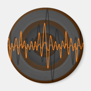 Sound Orange Dark Kühlschrankmagnet rund