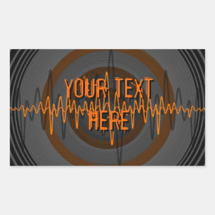 Sound Orange Dark 'Your Text' Aufkleber Rechteck