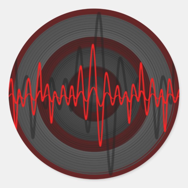Sound Red Dark Aufkleber rund (Vorderseite)