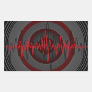 Sound Red Dunkel Aufkleber Rechteck