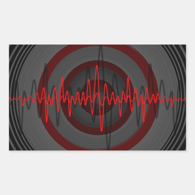 Sound Red Dunkel Aufkleber Rechteck (Vorderseite)