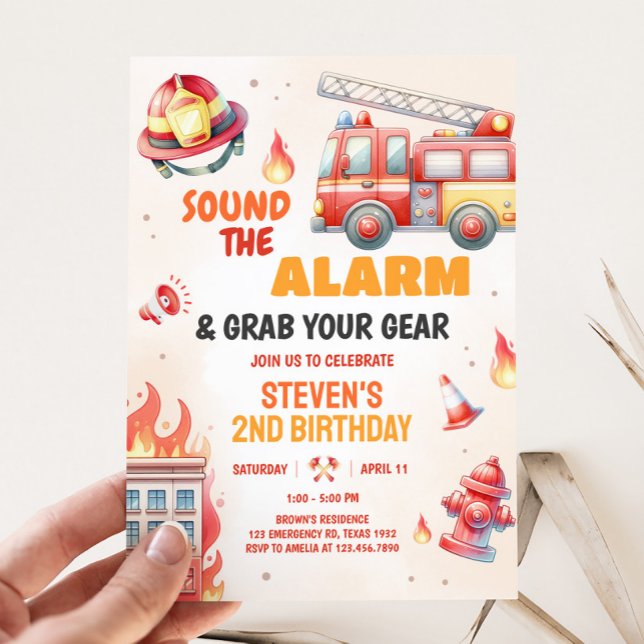 Sound the Alarm Fire Truck Baby Shower Einladung (Fire Truck Birthday Party Invitation)