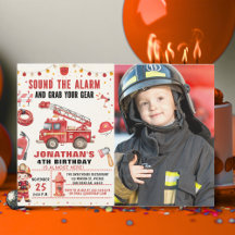 Sound the Alarm! Firefighter Birthday Boy Photo