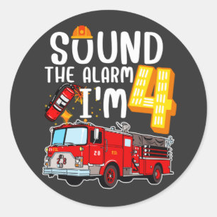 Sound The Alarm Ich bin 4 Feuerwehrmann Motor Feue Runder Aufkleber