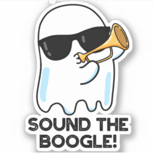 Sound The Boogle Funny Ghost Bugle Puff Aufkleber