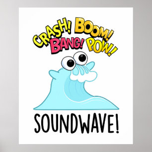 Sound Wave Funny Ocean Pub Poster