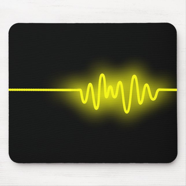 Sound Wave - Gelb auf schwarz Mousepad (Vorne)