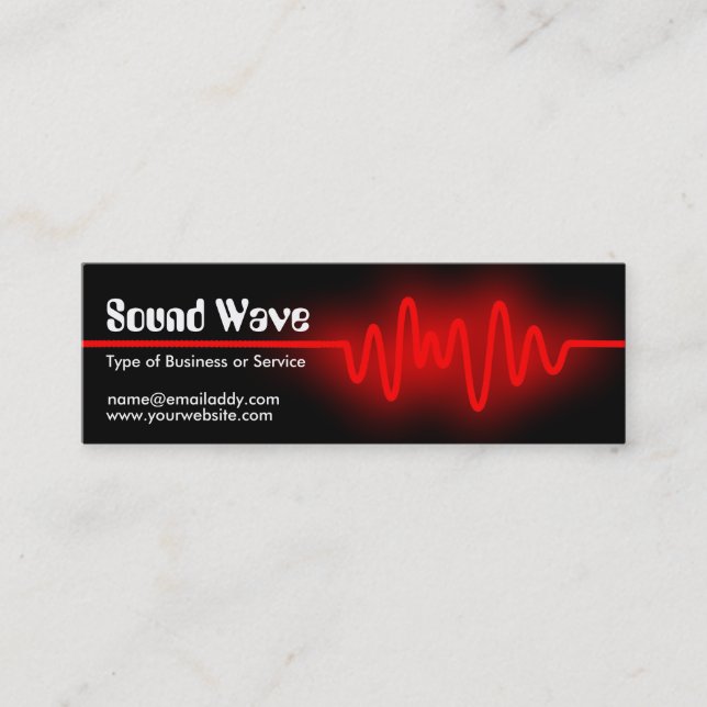 Sound Wave - Rot und Schwarz Mini Visitenkarte (Vorderseite)