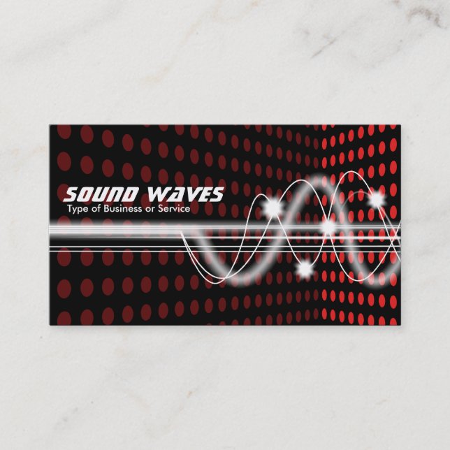Sound Waves - Spot Corner - Red Visitenkarte (Vorderseite)