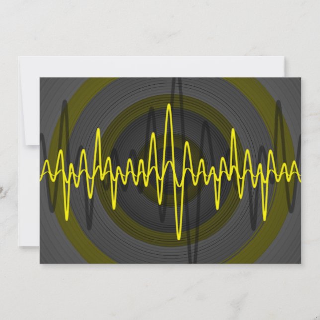 Sound Yellow Dark Einladung (Vorderseite)
