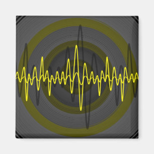 Sound Yellow Dark Kühlschrankmagnet Square