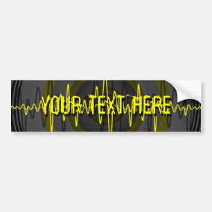 Sound Yellow Dark 'Your Text' Autoaufkleber