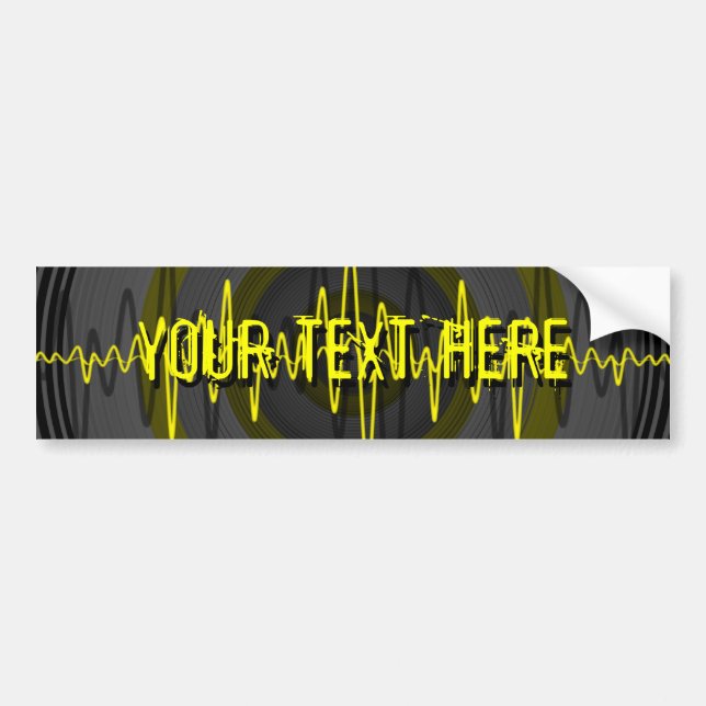 Sound Yellow Dark 'Your Text' Autoaufkleber (Vorne)