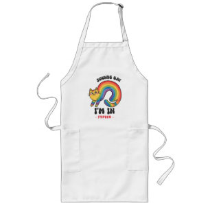 Sounds Gay, I'm In - Rainbow Cat LGBTQ Pride Lange Schürze