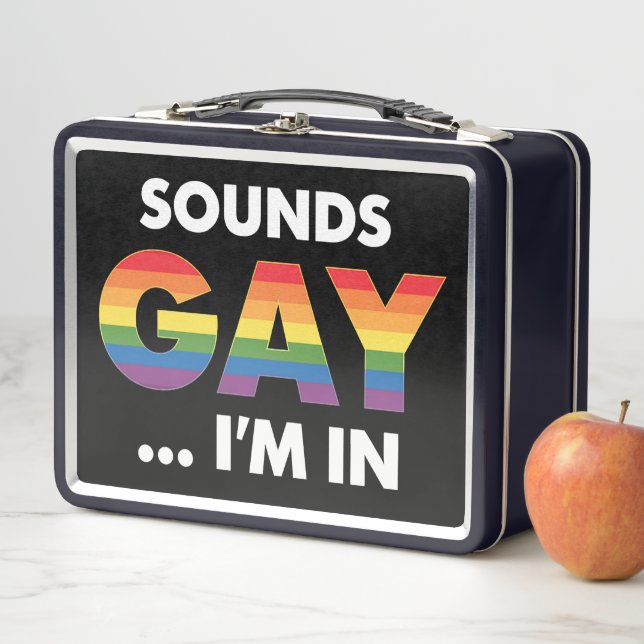 Sounds Gay I'm Rainbow LGBTQ Pride Metall Brotdose (Beispiel)