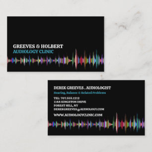 Soundwave Design, Audiologe, Audiologiedlinik Visitenkarte