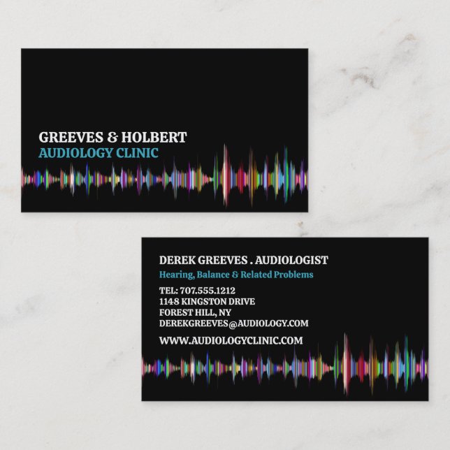 Soundwave Design, Audiologe, Audiologiedlinik Visitenkarte (Vorne/Hinten)