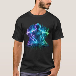 Soundwave Syndicate Futuristische Neon-DJ T-Shirt