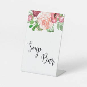 Soup Bar Floral Pedestal Wedding Sign Sockelschild