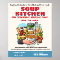 Soup Kitchen Spende & Volunteer Flyer